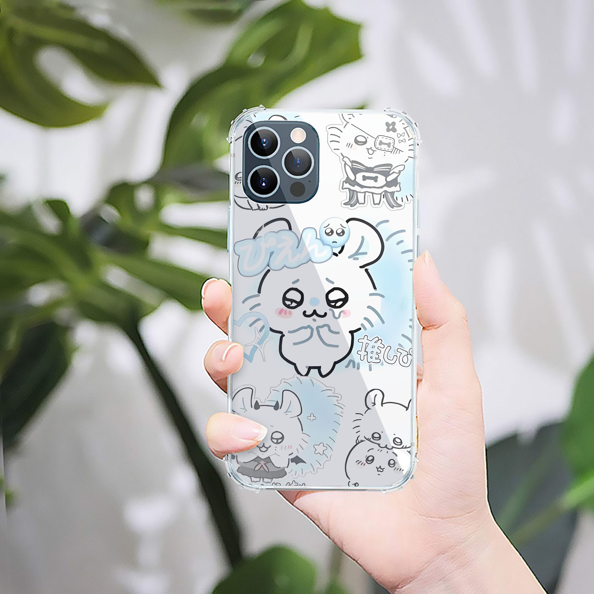 （画像用） ちいかわ Chii-kawa 【iPhone 12シリーズ対応】透明スマホケース（クリアソフトケース）